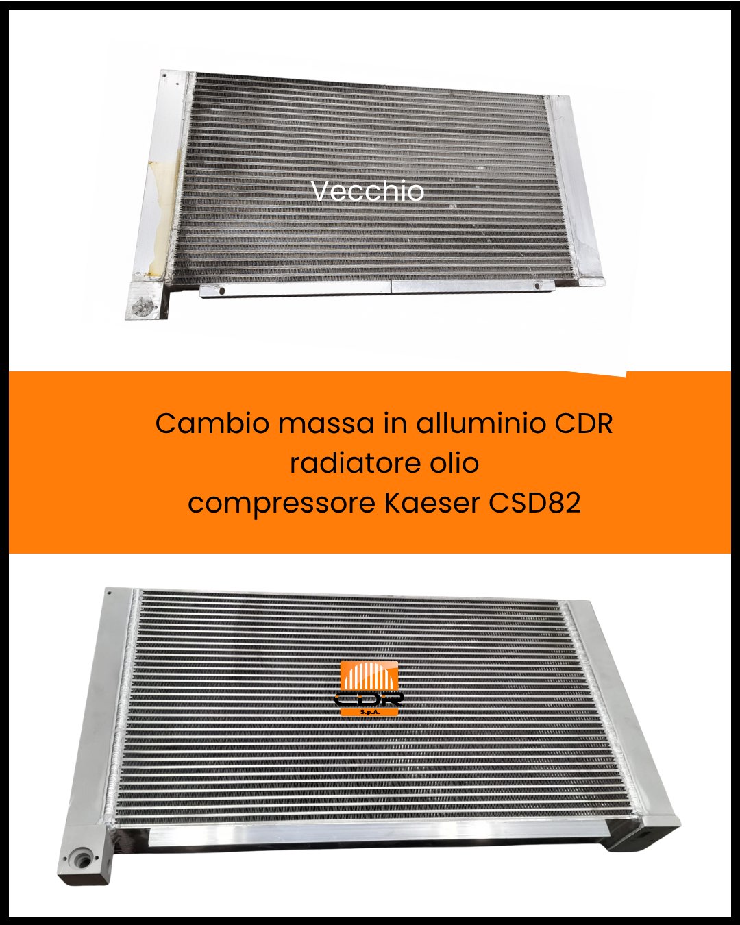 Cambio massa in alluminio CDR radiatore olio compressore Kaeser CSD82