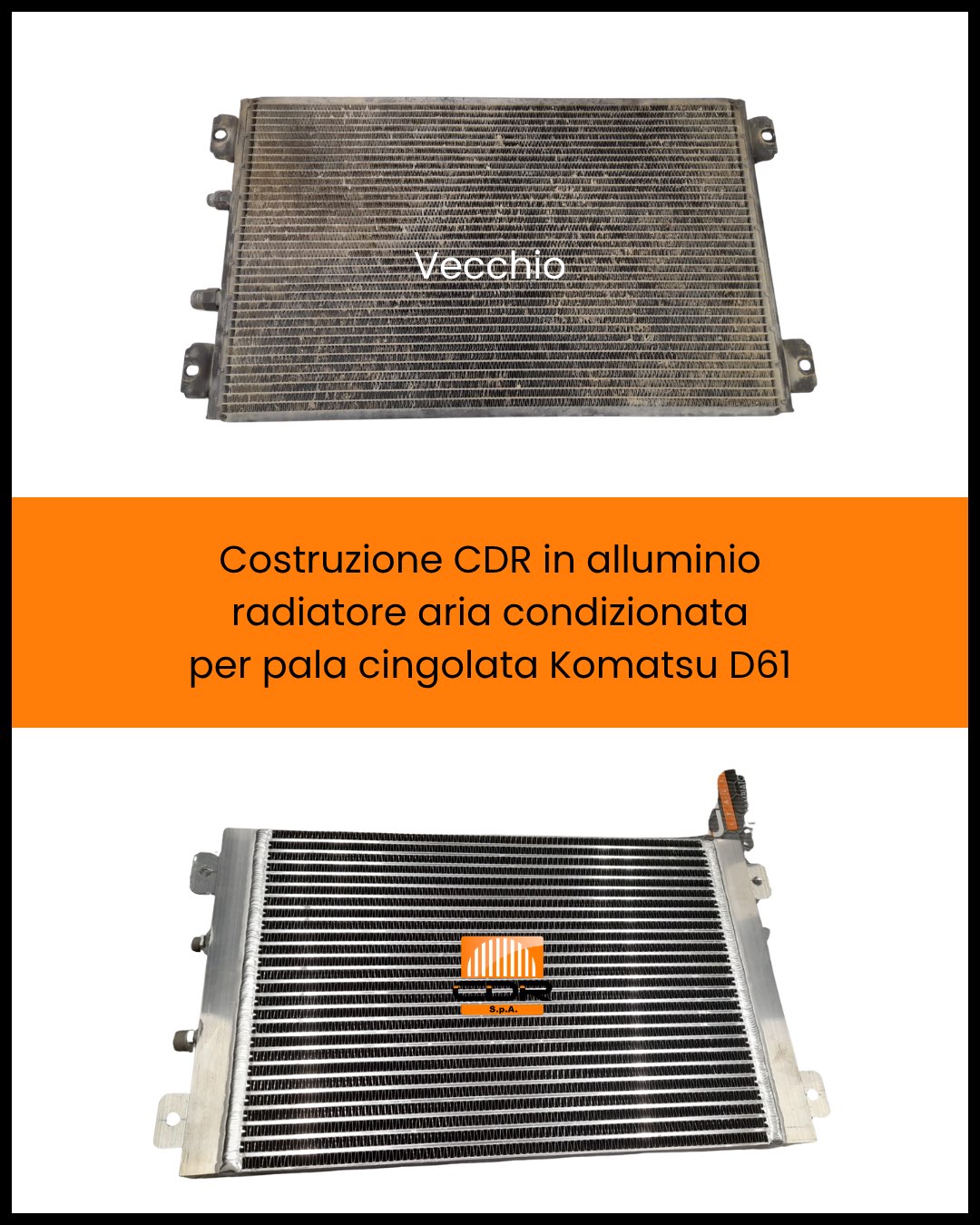 Costruzione CDR in alluminio radiatore aria condizionata per pala cingolata Komatsu D61