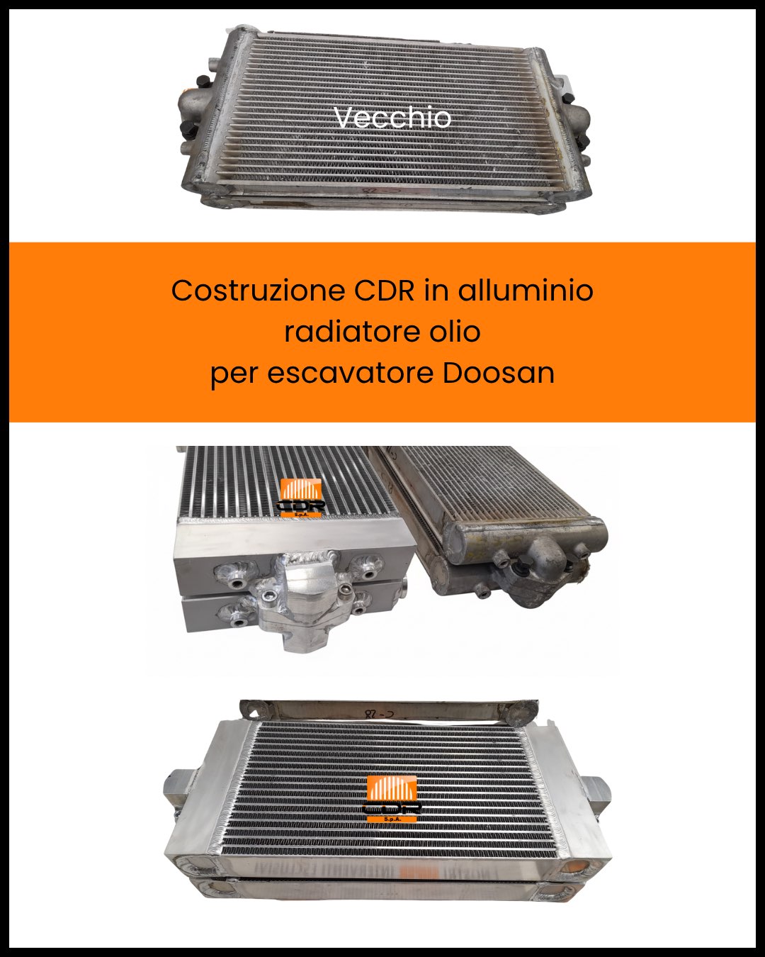Costruzione CDR in alluminio radiatore olio per escavatore Doosan