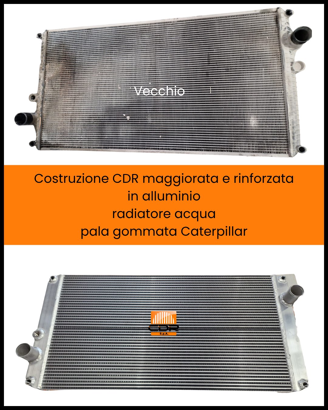 Costruzione CDR maggiorata e rinforzata in alluminio radiatore acqua pala gommata Caterpillar 2