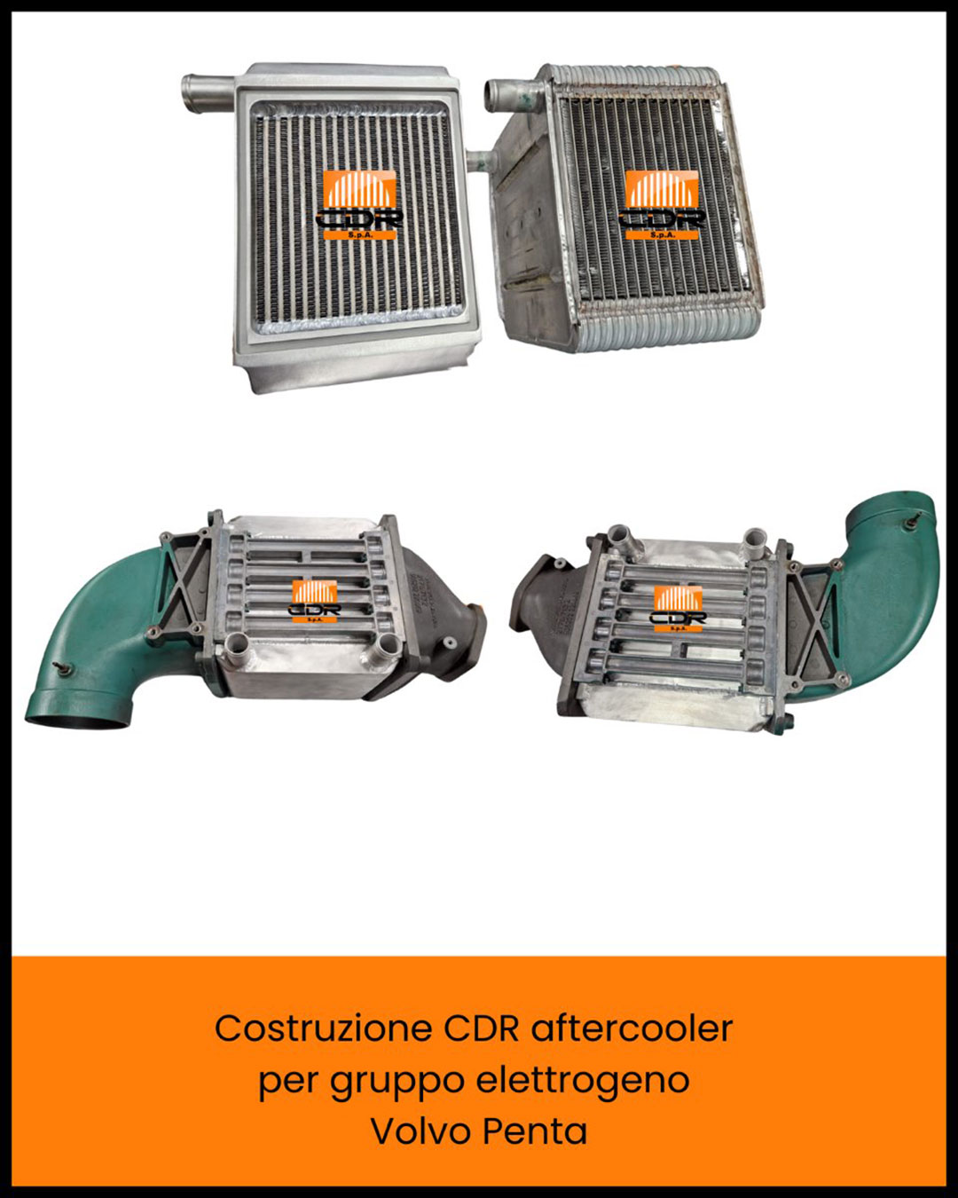 Costruzione CDR aftercooler per gruppo elettrogeno Volvo Penta